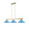 Z-Lite Cobalt Billiard, 3-Light, 14.25 In.W x 49.75 In.L x 10 In.H, Modern Gold/Electric Blue 152MGLD-MEB - alternate 4